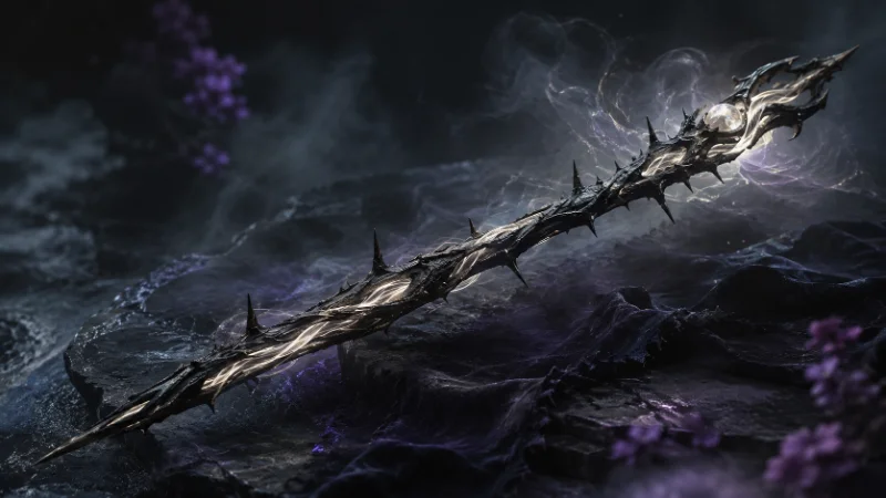 Blackthorn wand with unicorn hair restrained pale gold glow