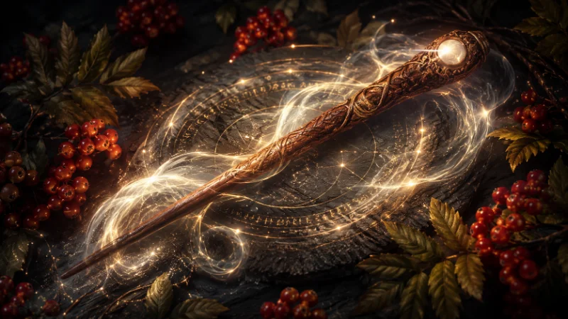 Rowan wand with unicorn hair pure protective aura